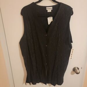 Envious Button Down Top Womens 1X NWT Vintage MadeinUSA Academia Cruise Vacation